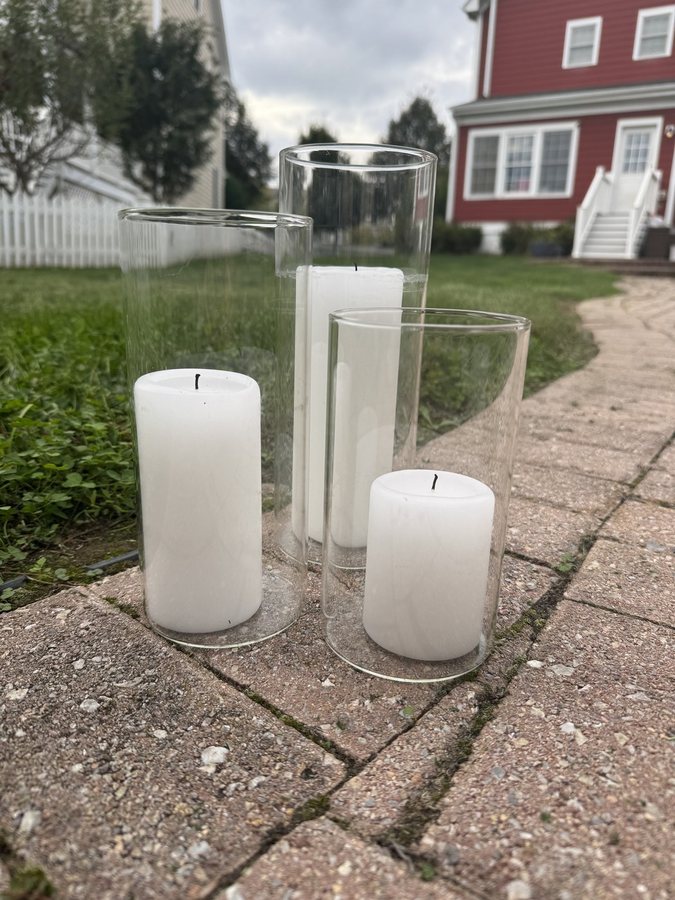 Candles with Clear Hurricane