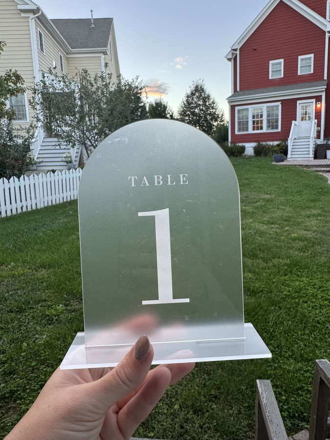 Acrylic Table Numbers — Option 2